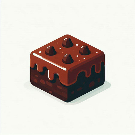 Illustration of a chocolate cake on a white background, vector illustrationのイラスト素材