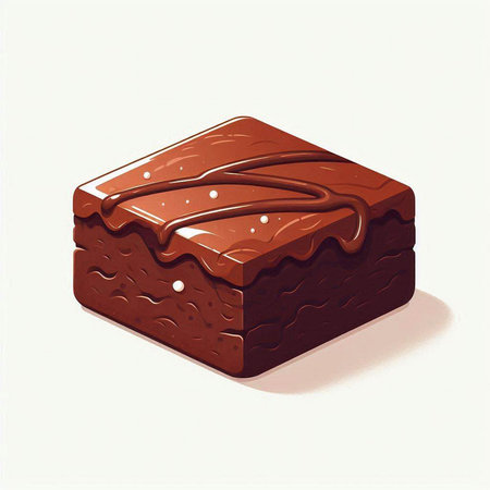 Illustration of chocolate cake on a white background, vector illustration.のイラスト素材