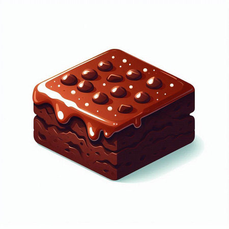 Illustration of chocolate cake on a white background. Vector illustration.のイラスト素材