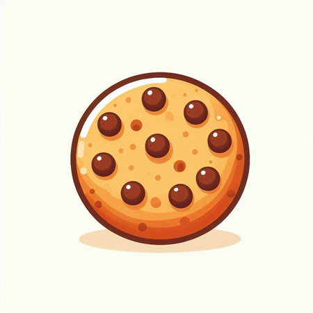 Illustration of chocolate chip cookie on white background. Vector illustration.のイラスト素材