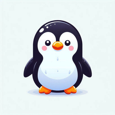 Cute penguin cartoon. Vector illustration isolated on white background.のイラスト素材