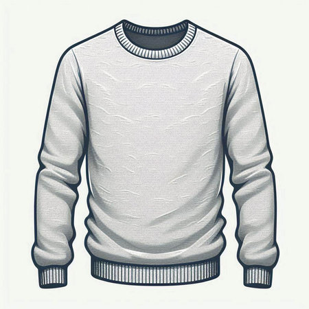 Illustration of a men's sweater isolated on a white background.のイラスト素材