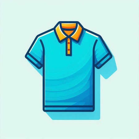 Polo shirt icon, vector illustration. Flat design style, blue color.のイラスト素材