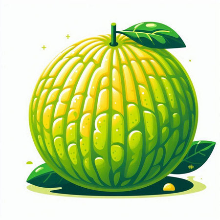 Illustration of melon on a white background. Vector illustration.のイラスト素材