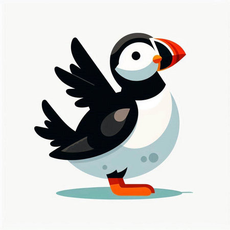 Puffin isolated on white background. Vector illustration. Eps 10.のイラスト素材
