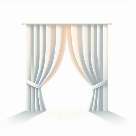 Curtain on a white background. 3d rendering. Computer digital drawing.のイラスト素材