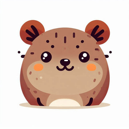 Cute cartoon beaver character. Vector illustration on white background.のイラスト素材
