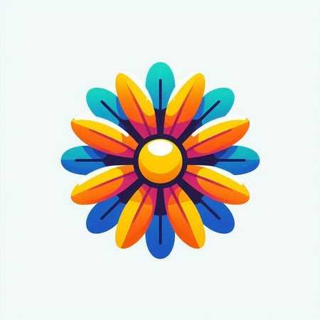 Colorful flower icon isolated on white background. Vector illustration EPS10のイラスト素材