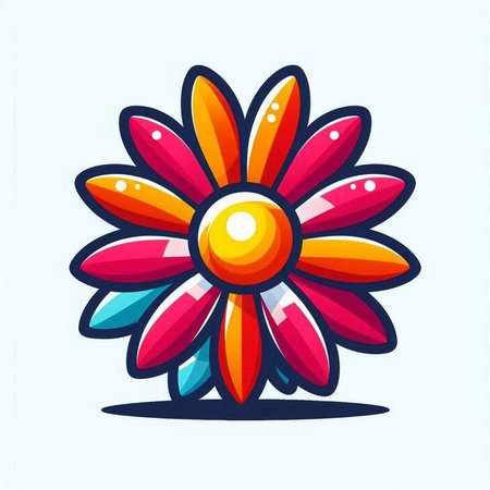 Colorful flower icon isolated on white background. Vector stock illustration.のイラスト素材
