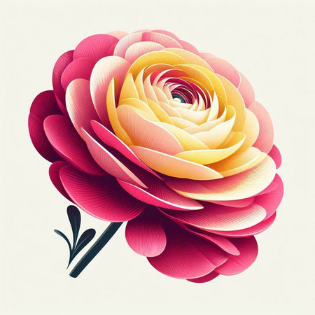 Colorful rose on a white background. Vector illustration. EPS 10のイラスト素材