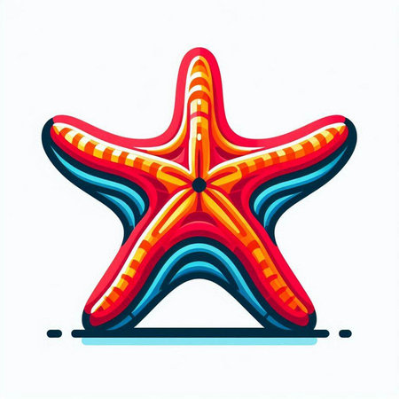 Colorful starfish isolated on a white background. Vector illustration.のイラスト素材