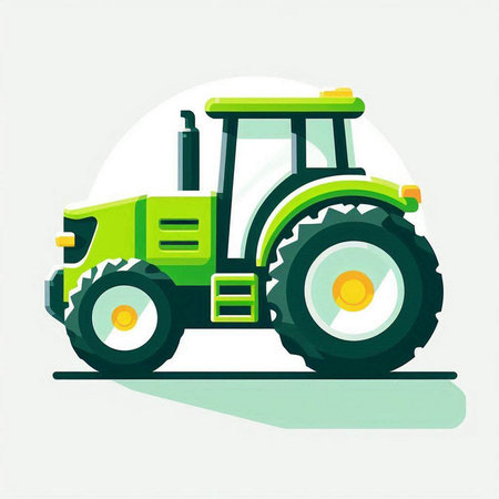 Tractor vector illustration in flat design style. Tractor icon.のイラスト素材