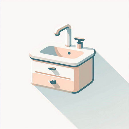 Bathroom sink icon, vector illustration. Flat design style.のイラスト素材