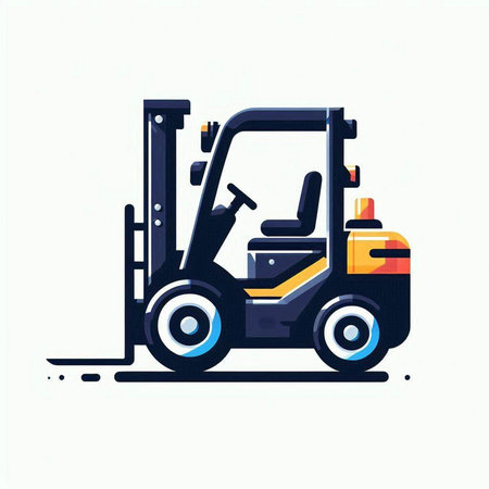 Forklift vector illustration isolated on white background. Forklift icon.のイラスト素材