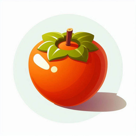 Illustration of persimmon on a white background. Vector illustrationのイラスト素材