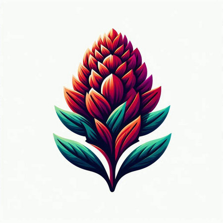 Beautiful protea flower isolated on white background. Vector illustration.のイラスト素材