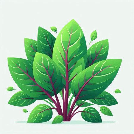 Illustration of green leaves on a white background. Vector illustration.のイラスト素材