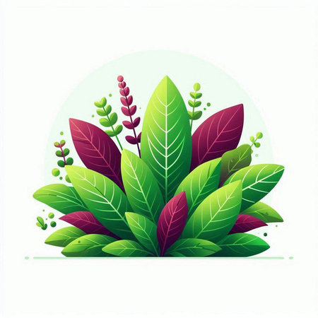 Illustration of green leaves on white background. Vector illustration. EPS10のイラスト素材