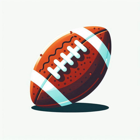 American football ball isolated on white background. Vector illustration in cartoon style.のイラスト素材