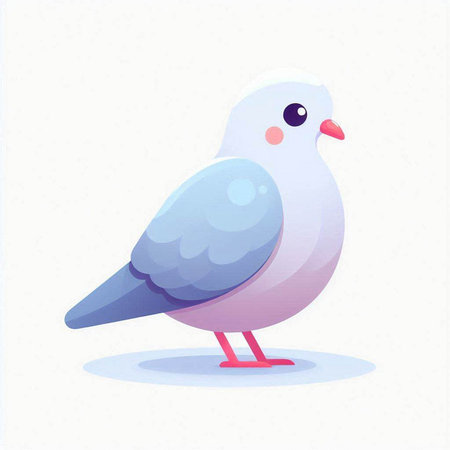 Pigeon on a white background. Vector illustration in cartoon style.のイラスト素材