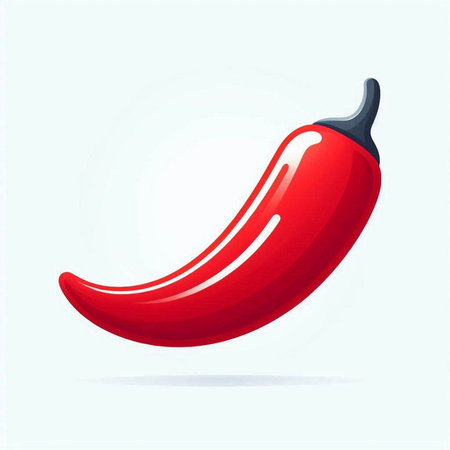 Hot chili pepper. Isolated on white background. Vector illustration.のイラスト素材