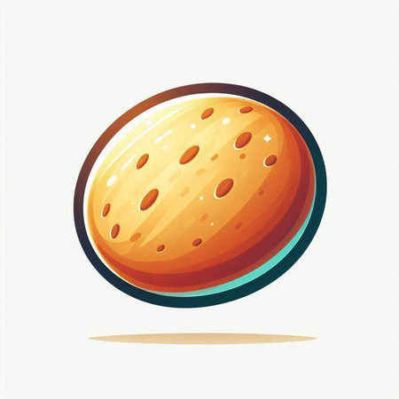 Illustration of a round biscuit on a white background. Vector illustrationのイラスト素材