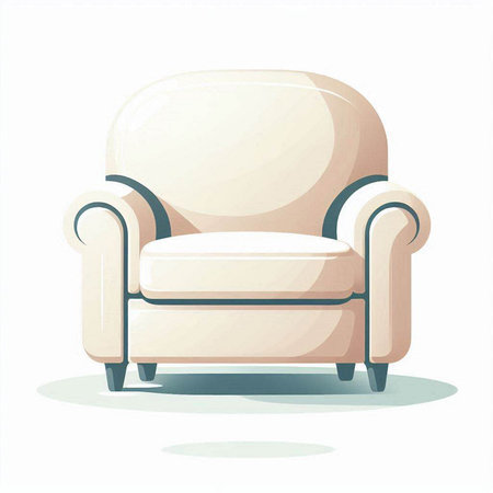 Comfortable armchair isolated on a white background. Vector illustration.のイラスト素材
