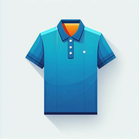 Blue polo shirt isolated on a white background. Vector illustration.のイラスト素材