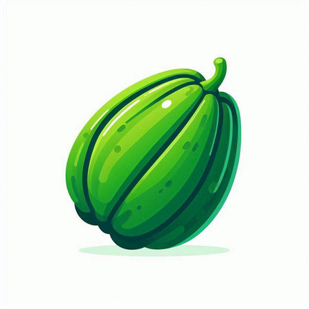 Papaya isolated on white background. Vector illustration, flat style.のイラスト素材