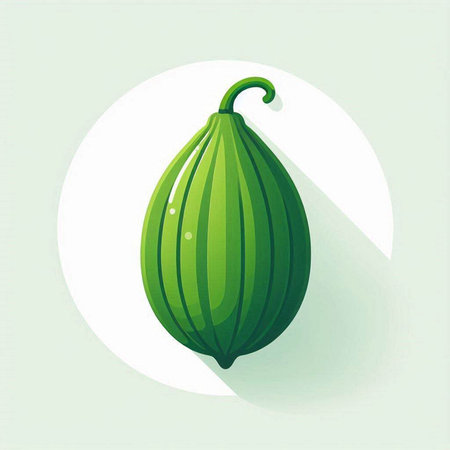 Watermelon flat icon. Vector illustration of a green melon.のイラスト素材