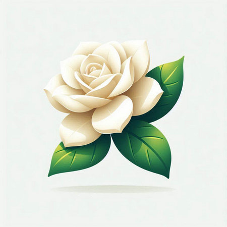 White rose on a white background. Vector illustration for your design.のイラスト素材