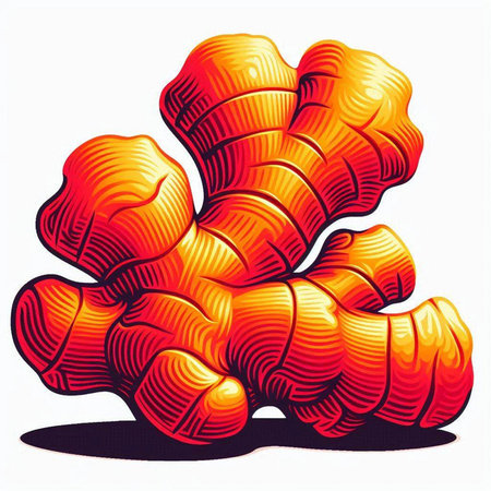 Ginger root. Hand drawn vector illustration isolated on white background.のイラスト素材