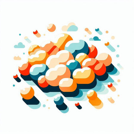 abstract colorful cloud on white background, vector illustration, eps10のイラスト素材