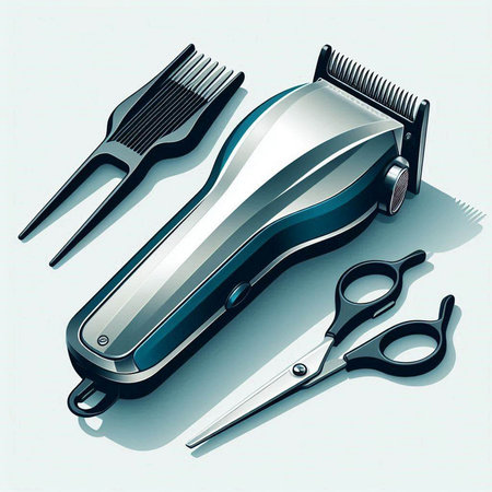 Vector illustration of a hairdresser's tools on white backgroundのイラスト素材