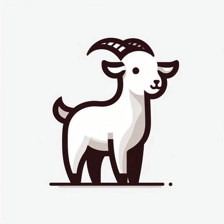 Goat icon on white background. Vector illustration. Eps 10.のイラスト素材