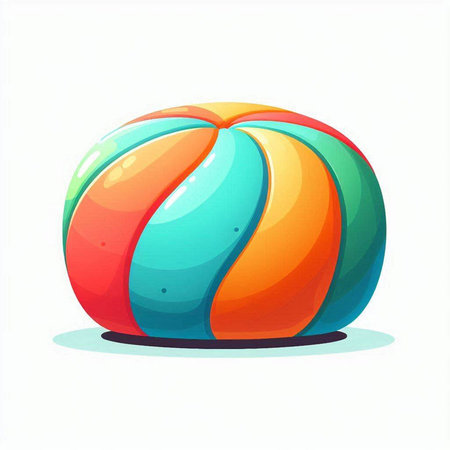 Colorful inflatable ball isolated on white background. Vector illustration.のイラスト素材
