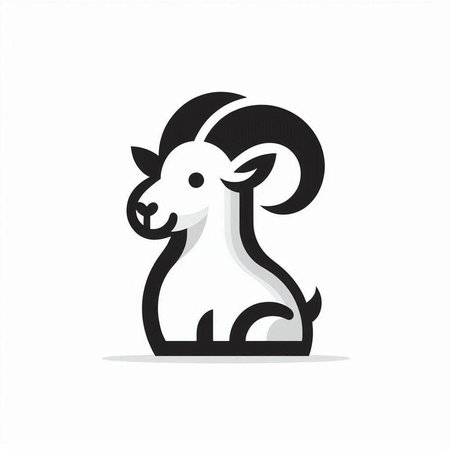 Goat head icon. Vector illustration isolated on white background for graphic and web design.のイラスト素材