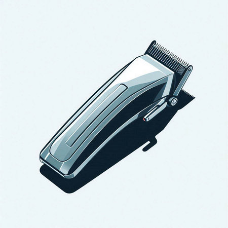 Stylized illustration of a hair clipper on a light backgroundのイラスト素材