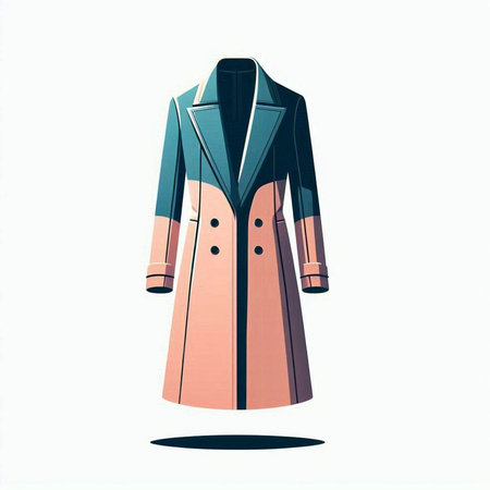 Fashionable coat isolated on a white background. Vector illustration.のイラスト素材