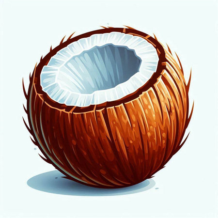 Coconut. Vector illustration of a coconut on a white background.のイラスト素材