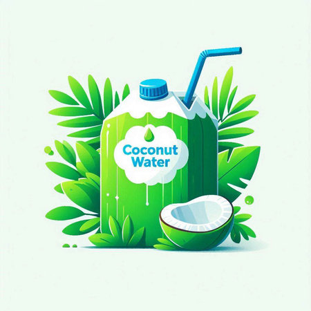 Coconut water vector illustration. Coconut water vector illustration.のイラスト素材