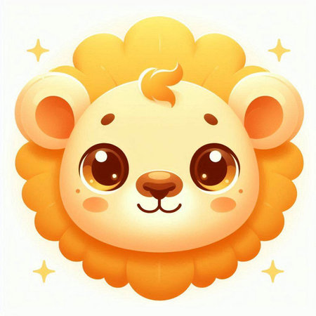 Cute lion. Vector illustration of a cartoon character. Cute animal.のイラスト素材