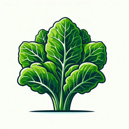 Vector illustration of green bok choy. Isolated on white background.のイラスト素材