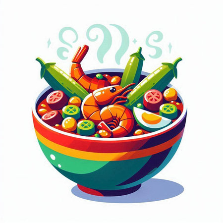 Vegetable salad in a bowl. Hand drawn vector illustration.のイラスト素材