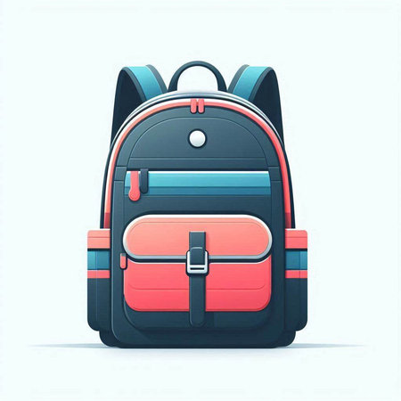 Vector illustration of a school backpack on a white background. Back to school.のイラスト素材