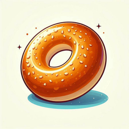 Illustration of a donut with glaze on a white backgroundのイラスト素材