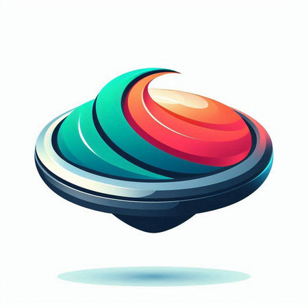 abstract 3d illustration of colorful sphere, isolated on white backgroundのイラスト素材