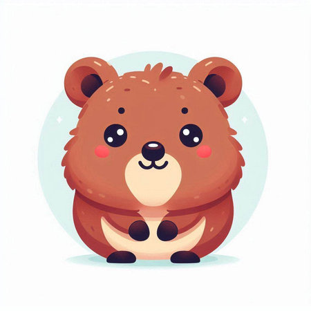 Cute cartoon bear. Vector illustration isolated on a white background.のイラスト素材