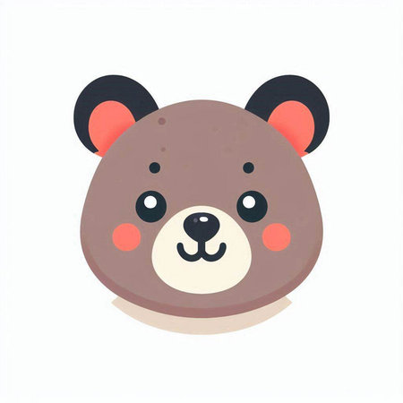 Cute cartoon bear. Vector illustration isolated on a white background.のイラスト素材