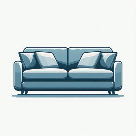 Sofa isolated on white background. Vector illustration in flat style.のイラスト素材